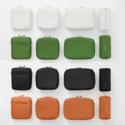 Outlet Muji Estuche Combinations Case de PU ‐ Cilíndrica, Naranja