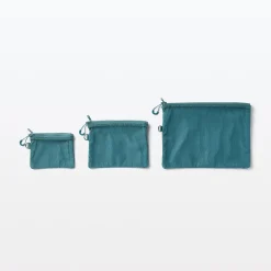 Clearance Muji Estuche pequeño con doble cremallera S Gris