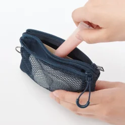 Clearance Muji Estuche pequeño con doble cremallera S Gris