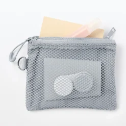 Clearance Muji Estuche pequeño con doble cremallera S Gris