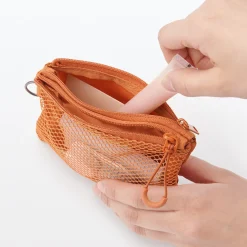 Clearance Muji Estuche pequeño con doble cremallera S Gris