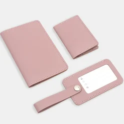 Online Muji Etiqueta de equipaje de cuero reciclado - Rosa