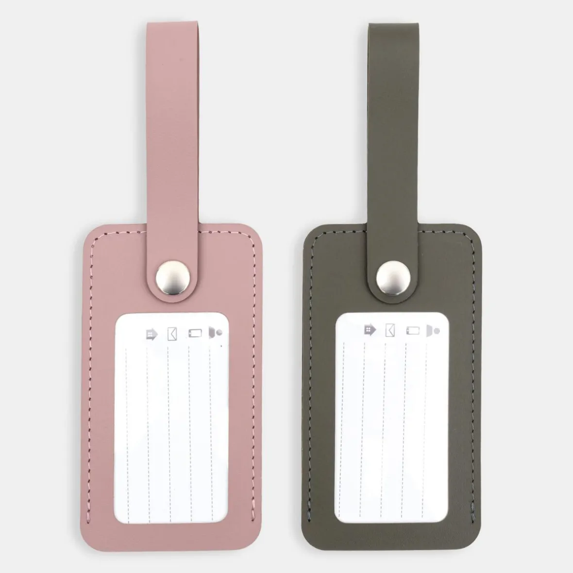 Sale Muji Etiqueta de equipaje de cuero reciclado - Caqui