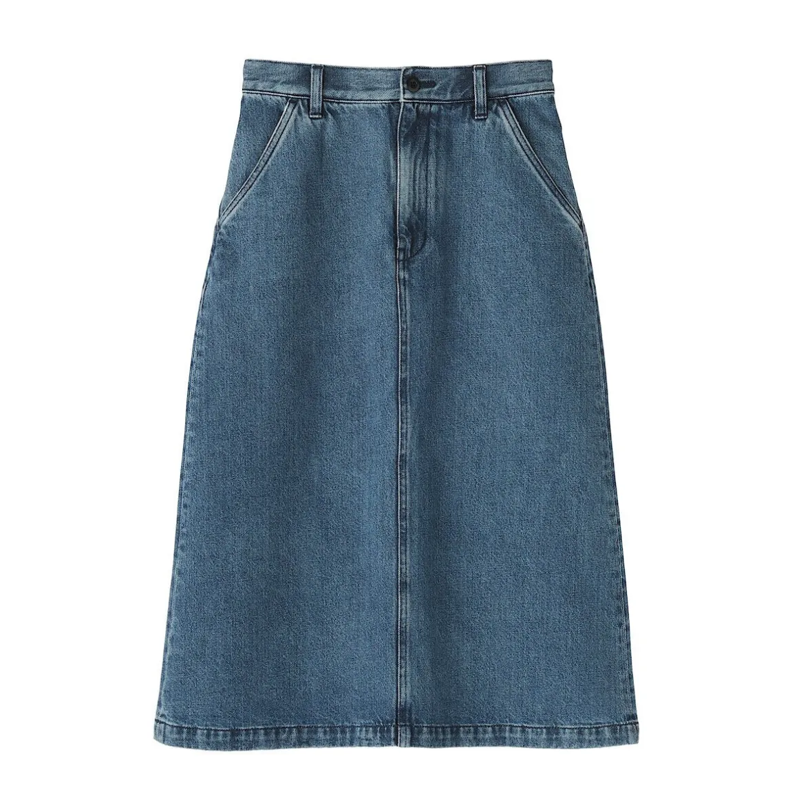 Muji Falda acampanada de mezcla de kapok para mujer