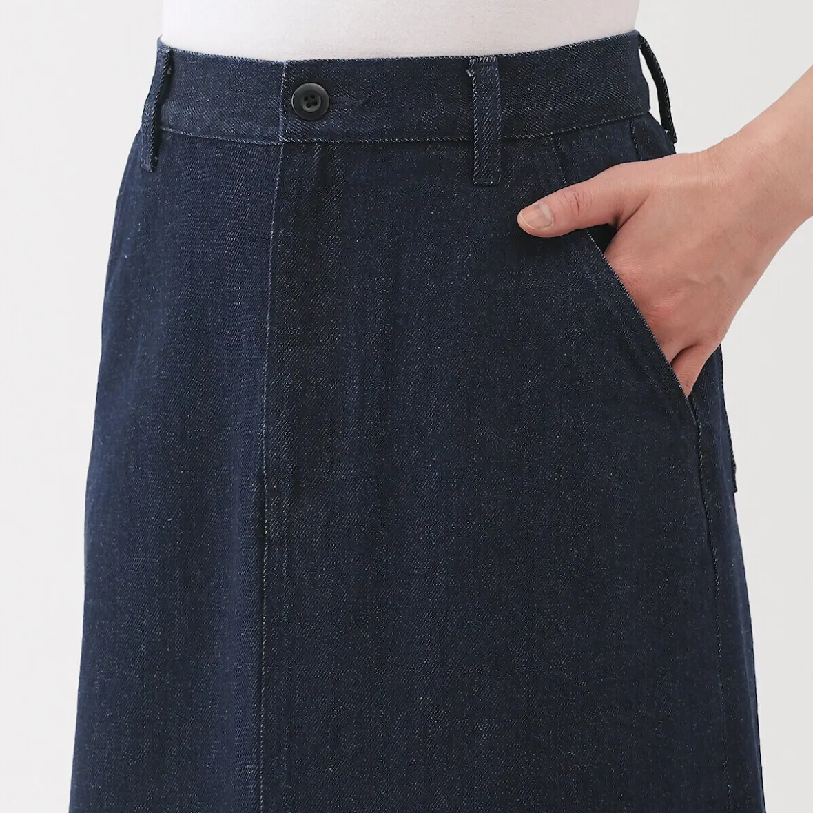 Muji Falda acampanada de mezcla de kapok para mujer