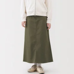 Best Muji Falda acampanada elástica de corte chino para mujer