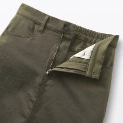 Best Muji Falda acampanada elástica de corte chino para mujer