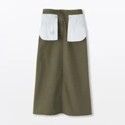 Best Muji Falda acampanada elástica de corte chino para mujer