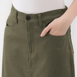 Best Muji Falda acampanada elástica de corte chino para mujer