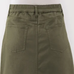 Best Muji Falda acampanada elástica de corte chino para mujer