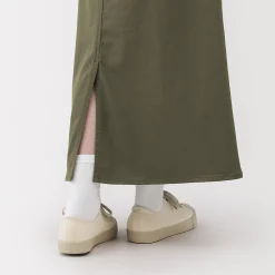 Best Muji Falda acampanada elástica de corte chino para mujer