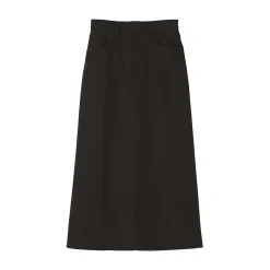Best Muji Falda acampanada elástica de corte chino para mujer