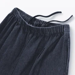 Discount Muji Falda cómoda de corte midi y tejido vaquero lavado para mujer Azul Marino Oscuro