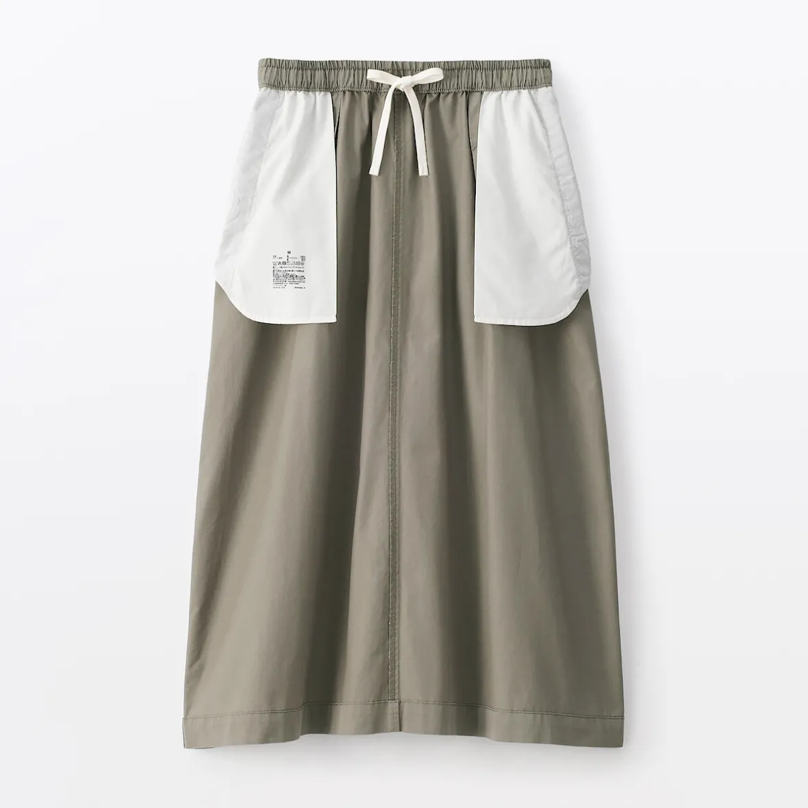 Sale Muji Falda cómoda de corte midi y algodón lavado para mujer