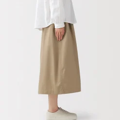 Sale Muji Falda cómoda de corte midi y algodón lavado para mujer