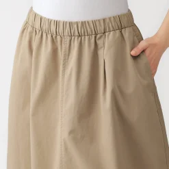 Sale Muji Falda cómoda de corte midi y algodón lavado para mujer