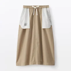 Sale Muji Falda cómoda de corte midi y algodón lavado para mujer