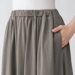 Sale Muji Falda midaxi fruncida de punto de mezcla de lyocell para mujer