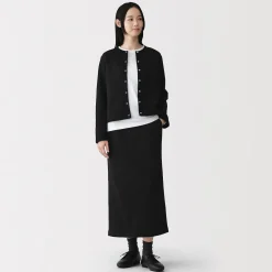 Discount Muji Falda midi de mezcla de algodón y tejido de sudadera ligera para mujer
