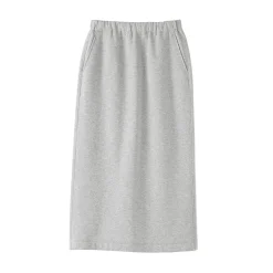 Discount Muji Falda midi de mezcla de algodón y tejido de sudadera ligera para mujer