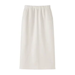 Discount Muji Falda midi de mezcla de algodón y tejido de sudadera ligera para mujer