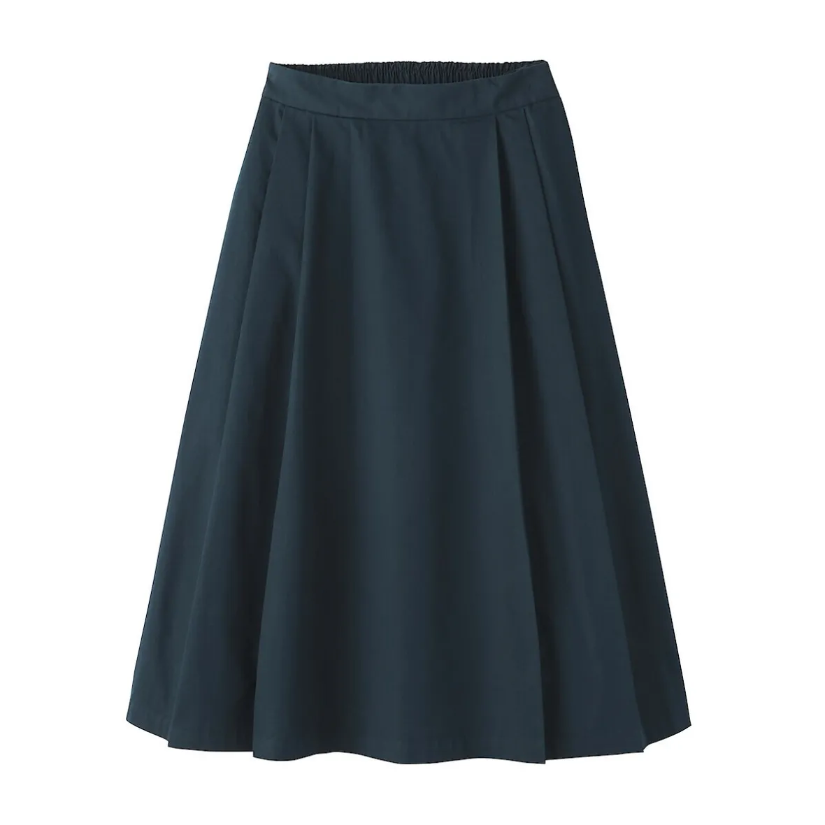 Hot Muji Falda midi plisada de sarga de algodón para mujer