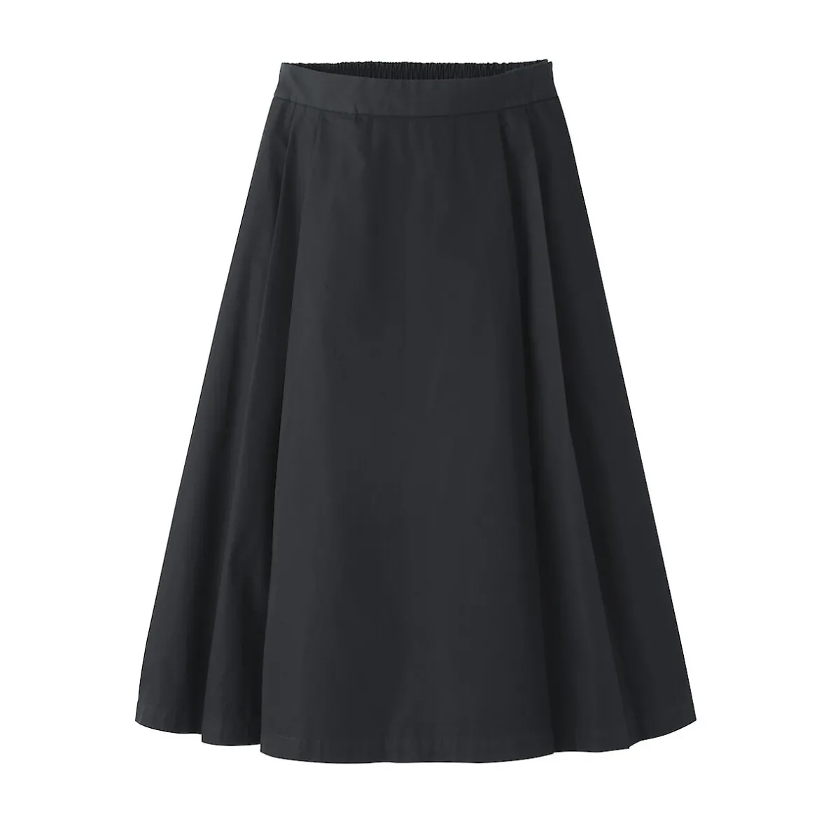 Hot Muji Falda midi plisada de sarga de algodón para mujer
