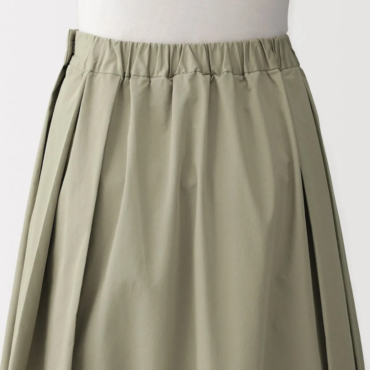 Hot Muji Falda midi plisada de sarga de algodón para mujer