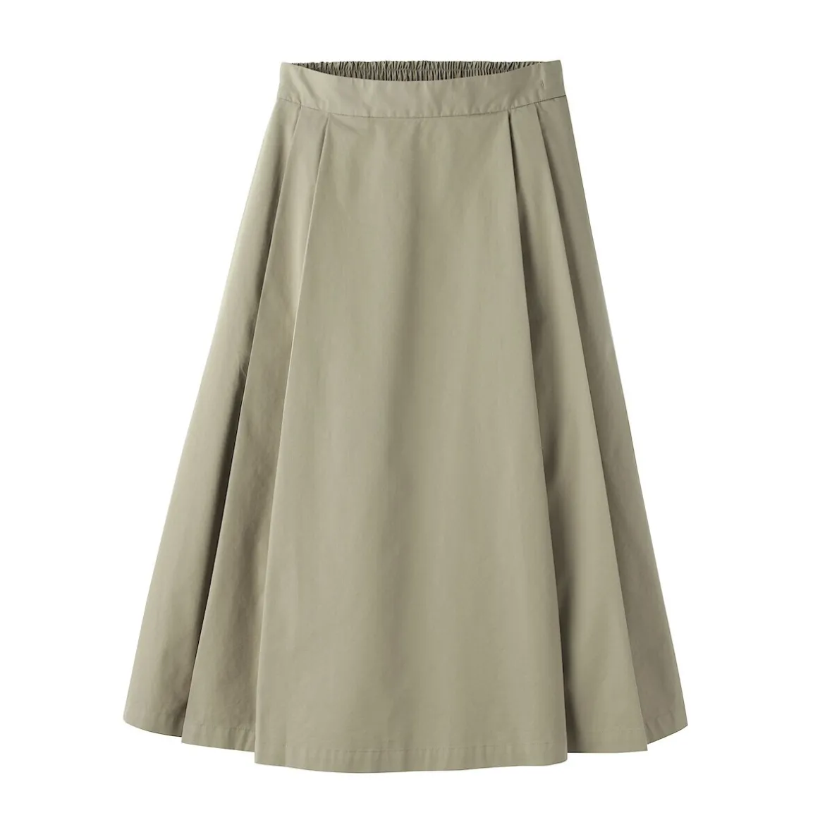 Hot Muji Falda midi plisada de sarga de algodón para mujer
