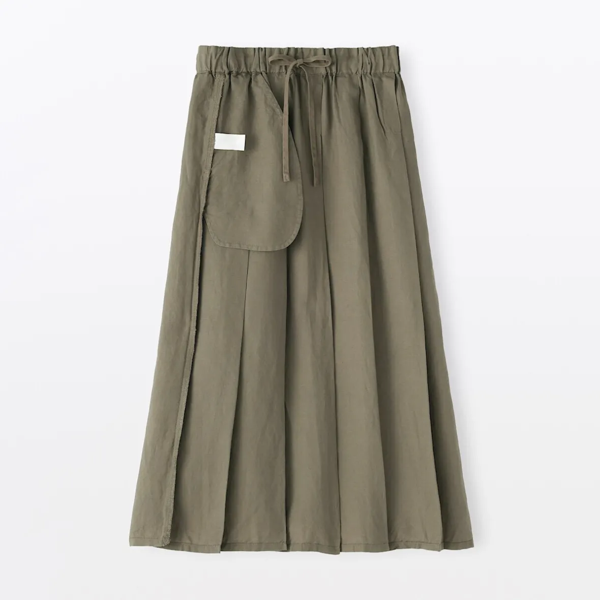 Online Muji Falda plisada de lino y lyocell para mujer