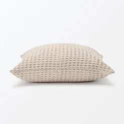 Clearance Muji Funda de cojín de tejido waffle de algodón orgánico lavado