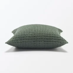Clearance Muji Funda de cojín de tejido waffle de algodón orgánico lavado