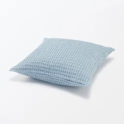 Clearance Muji Funda de cojín de tejido waffle de algodón orgánico lavado