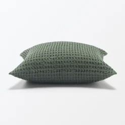 New Muji Funda de cojín de tejido waffle de algodón orgánico lavado