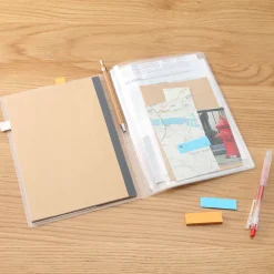 Muji Funda de libro de polipropileno con bolsillos