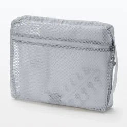 Muji Funda de malla de poliéster - Grande, Gris