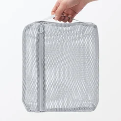 Muji Funda de malla de poliéster - Grande, Gris