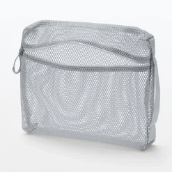 Muji Funda de malla de poliéster - Grande, Gris