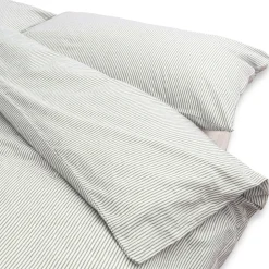 Hot Muji Funda nórdica de algodón con acabado lavado ‐ Doble, Rayé
