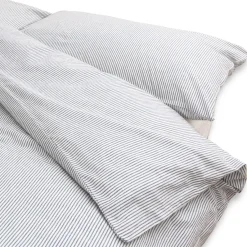 Outlet Muji Funda nórdica de algodón con acabado lavado ‐ Doble grande, Rayé