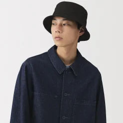 Online Muji Gorro de pescador de sarga de algodón