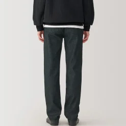 Muji Jeans de pierna recta de mezcla de kapok para hombre ‐ Negro