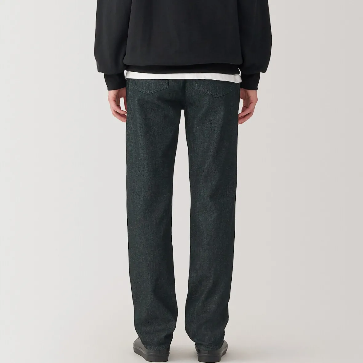 Muji Jeans de pierna recta de mezcla de kapok para hombre ‐ Negro