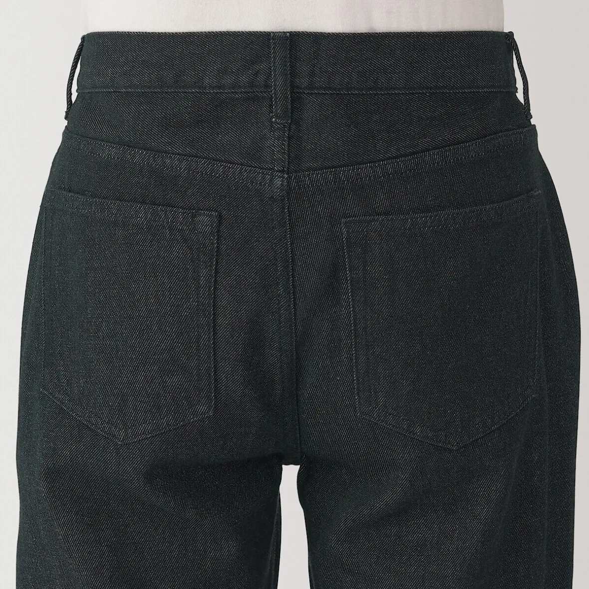 Muji Jeans de pierna recta de mezcla de kapok para hombre ‐ Negro