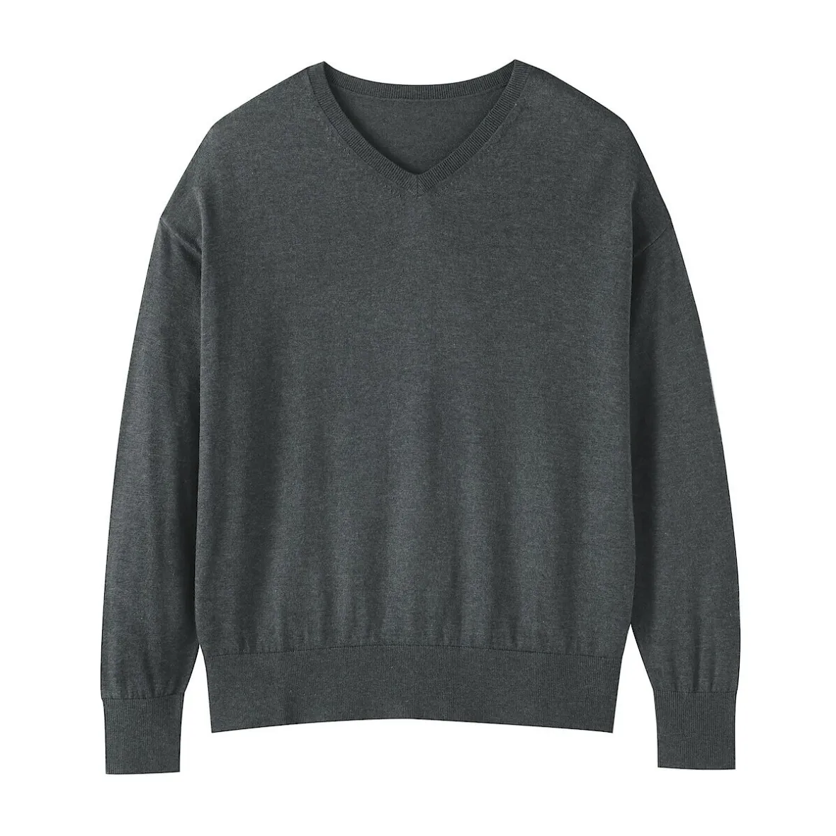 Muji Jersey con cuello en V en mezcla de fibra de soja para mujer