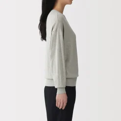 Muji Jersey con cuello en V en mezcla de fibra de soja para mujer