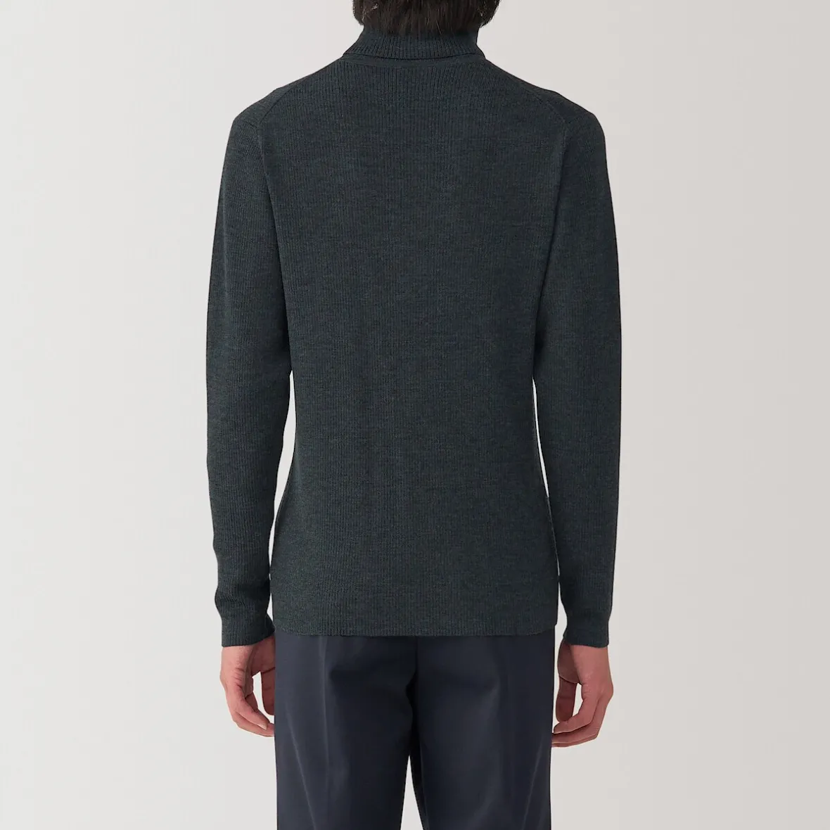 Outlet Muji Jersey de lana con cuello de tortuga acanalado