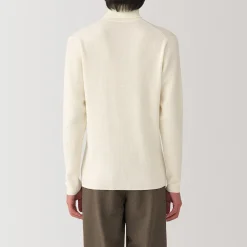 Outlet Muji Jersey de lana con cuello de tortuga acanalado