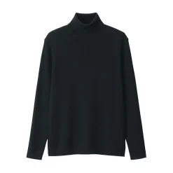 Outlet Muji Jersey de lana con cuello de tortuga acanalado