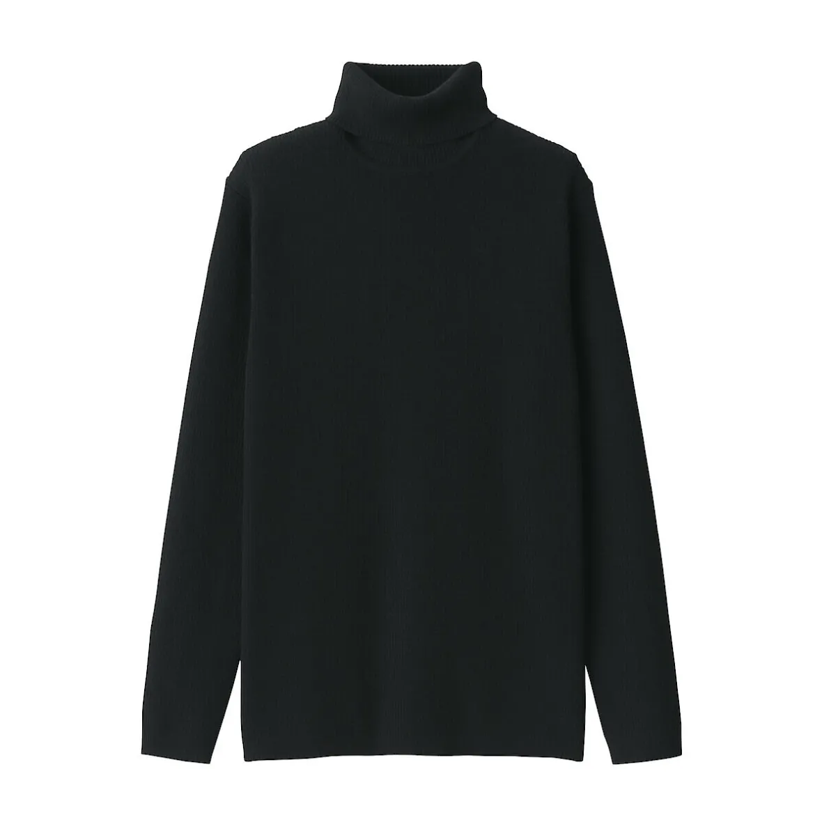 Outlet Muji Jersey de lana con cuello de tortuga acanalado